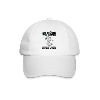 Ausschlafen Müde Spruch lustig Schlafen - Ziege - Baseballkappe - Weiß/Weiß - Vorne