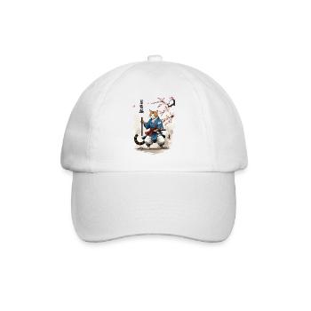 Japon Chat Arts Martiaux Streetwear Ukiyo-E - Casquette classique - blanc/blanc - Devant