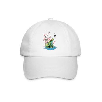 Vintage Ukiyo-e Frog Japanese Retro Art - Baseball Cap - white/white - Front