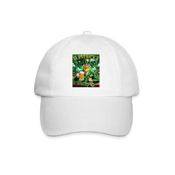ST PATRICK´S DAY SCHLANGE BIER KLEEBLATT - Baseballkappe - Weiß/Weiß - Vorne