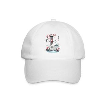 Ukiyo-E Cherry Blossom Pisces Wind Bells Design - Baseball Cap - white/white - Front