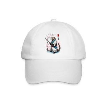 Lustigers Japon Vintage samouraï loutre Anime Design - Casquette classique - blanc/blanc - Devant