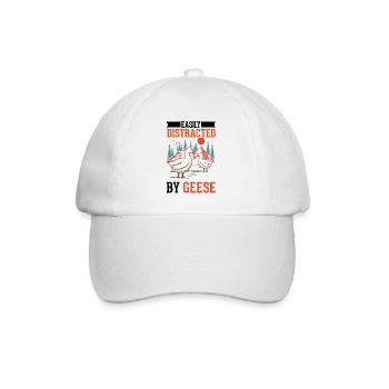 Facilement distrait par les oies Oies Éleveur d’oies Oies - Casquette classique - blanc/blanc - Devant