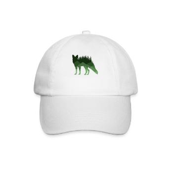 Geist des Waldes - Fuchs Silhouette - Baseballkappe - Weiß/Weiß - Vorne