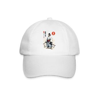 Vintage Japan Samurai with Katana Retro Streetwear - Baseball Cap - white/white - Front