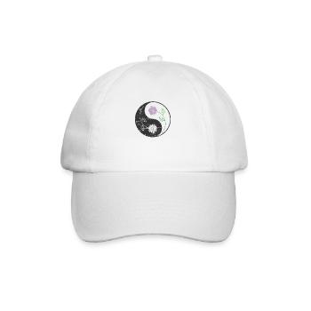 Blume Balance Yin and Yang Symbol Zeichen - Baseballkappe - Weiß/Weiß - Vorne