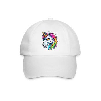 Einhorn / Fabelwesen / Märchen / Magie / Glitzer - Baseballkappe - Weiß/Weiß - Vorne