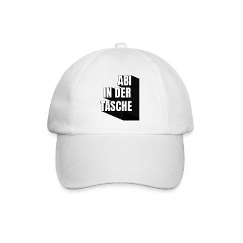 Abi in der Tasche, Geschenk Abitur, Absolventen - Baseballkappe - Weiß/Weiß - Vorne