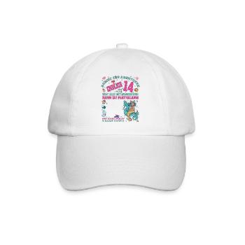 14th Birthday Girl & Boy Guestbook - Baseball Cap - white/white - Front