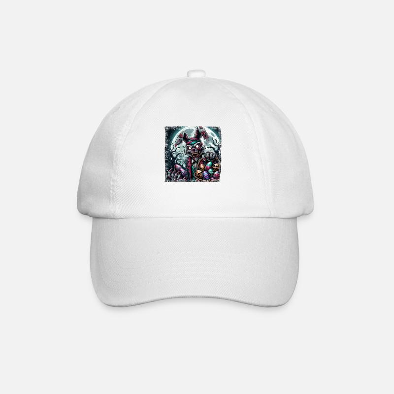 Ostern Osterhase Zombie Horror Grunge - Baseballkappe - Weiß/Weiß
