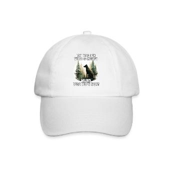 Lustiges Hundehalter Outfit für Wanderungen und - Baseballkappe - Weiß/Weiß - Vorne