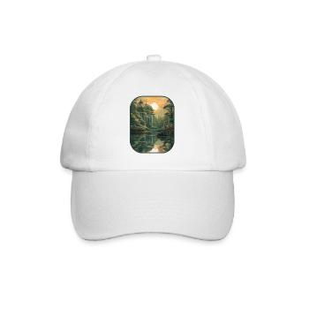Castle Grazing Deer Royal Serenity T Shirt - Baseball Cap - white/white - Front