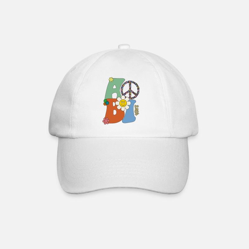 Abi 2024 Groovy Abiball Geschenk - Baseballkappe - Weiß/Weiß