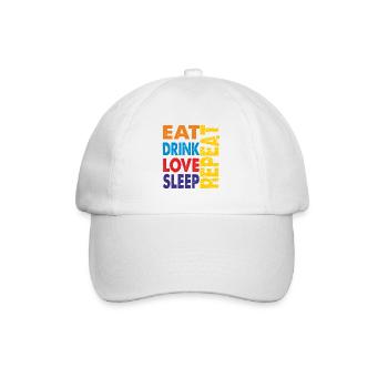 ErSa Solutions: Eat Drink Love Sleep and Repeat - Baseball Cap - white/white - Front