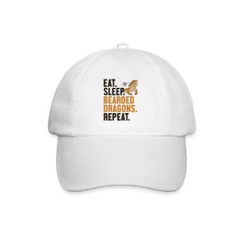 Eat Sleep Bearded Dragons Repeat Pogona Pet - Baseball Cap - white/white - Front