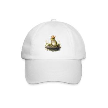 Frog Prince Heart Crown Valentine's Day Fairytale - Baseball Cap - white/white - Front