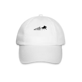 Evolution to a horse racer - Baseball Cap - white/white - Front
