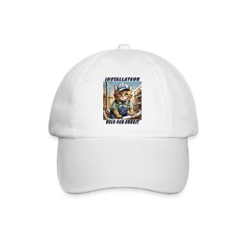 CAT INSTALLER - Baseball Cap - white/white - Front