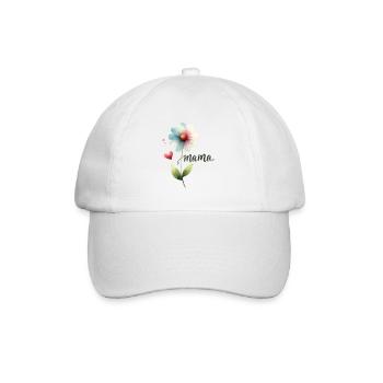 Mom Flower Watercolor Mother's Day Heart Gift - Baseball Cap - white/white - Front