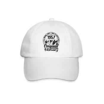 1957 février Original : 67 Ans cadeau Anniversaire - Casquette classique - blanc/blanc - Devant