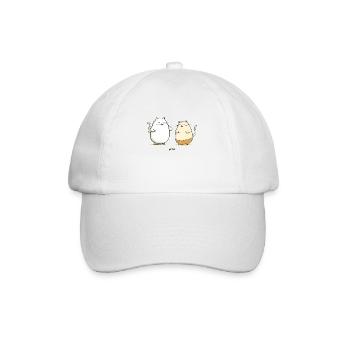 Mollige Katzen Freunde - Baseballkappe - Weiß/Weiß - Vorne