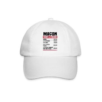 Maçon tarif à l'heure idée cadeau humour - Casquette classique - blanc/blanc - Devant