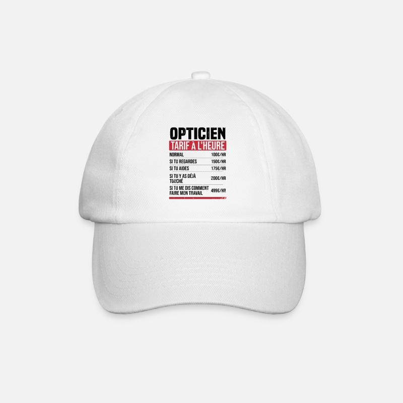 Optiker Stundensatz Geschenkidee Humor - Baseballkappe - Weiß/Weiß