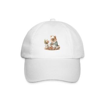 Pomeranian Cottagecore Tea Party Men Women - Baseball Cap - white/white - Front