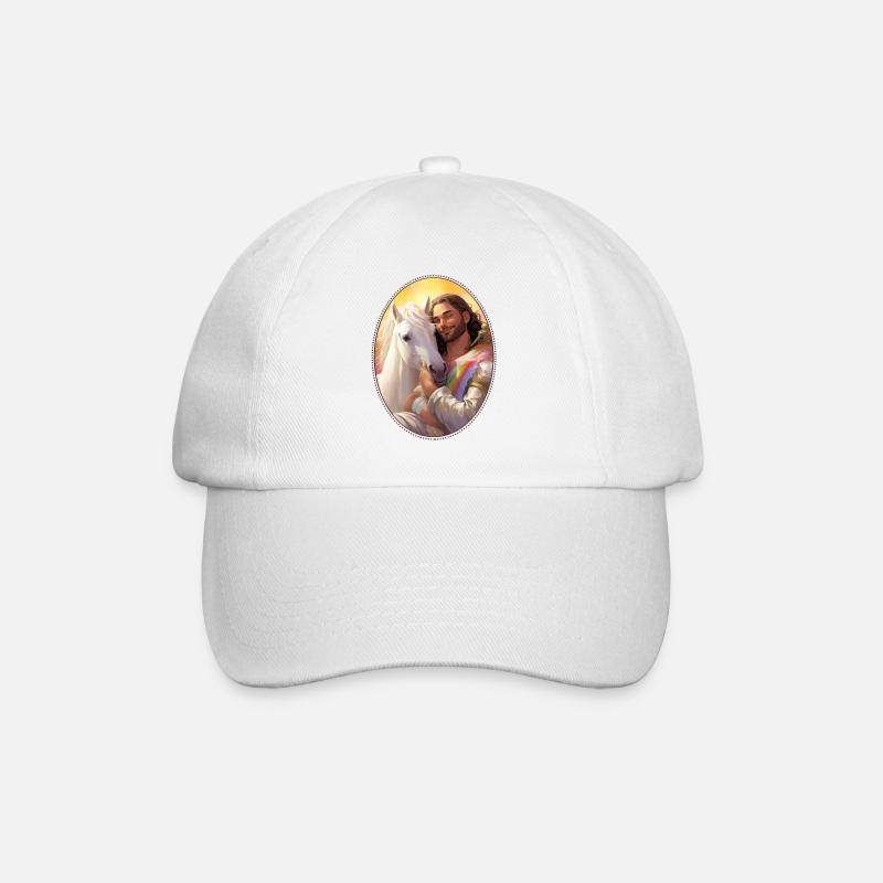 Jesus Kuscheln Einhorn T-Shirt, christlich - Baseballkappe - Weiß/Weiß