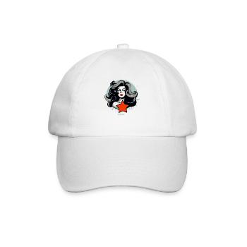 A beautiful woman and a red star - Baseball Cap - white/white - Front