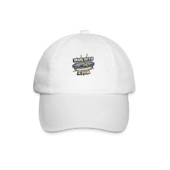 Mann mit einer Pfanne Schürfen Miner Placer Mining - Baseballkappe - Weiß/Weiß - Vorne