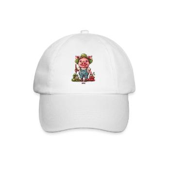 Gartenarbeit Garten Schwein Gärtner - Baseballkappe - Weiß/Weiß - Vorne