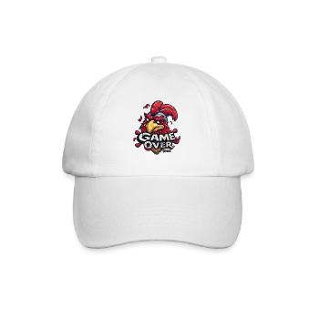 Game Over Gaming Gamer Chickens Rooster Chicken - Baseball Cap - white/white - Front