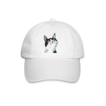 Katze Haustier Kätzchen Mietze Schnurren Hauskatze - Baseballkappe - Weiß/Weiß - Vorne