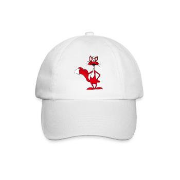 Rotfuchs lächelt fröhlich - Baseballkappe - Weiß/Weiß - Vorne