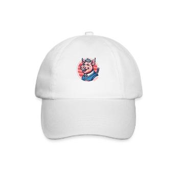 Patriotisches Präsidentschaft Kandidaten Schwein - Baseballkappe - Weiß/Weiß - Vorne