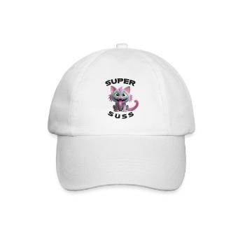Super cute cat monster with long tongue - Baseball Cap - white/white - Front