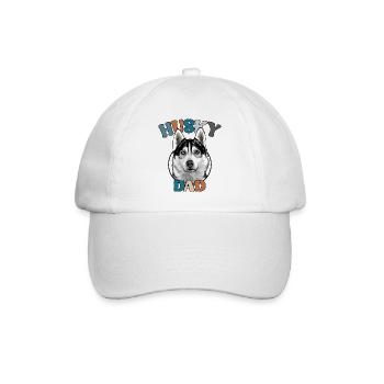 Husky Dad Hunde Hund Vatertag Wilsigns - Baseballkappe - Weiß/Weiß - Vorne