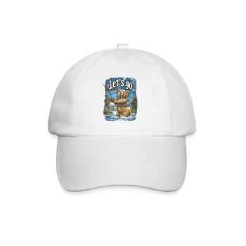 Let's Go Fishing Bear Fishing Fishing - Baseball Cap - white/white - Front