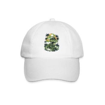 Swampland lizard living in a natural forest - Baseball Cap - white/white - Front