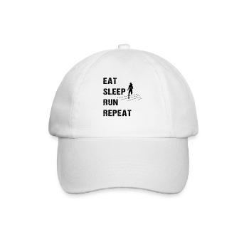 Mantra du coureur - Mangez, dormez, courez, répétez - Casquette classique - blanc/blanc - Devant