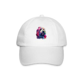 Aquarelle coloré Bearded Collie - Casquette classique - blanc/blanc - Devant