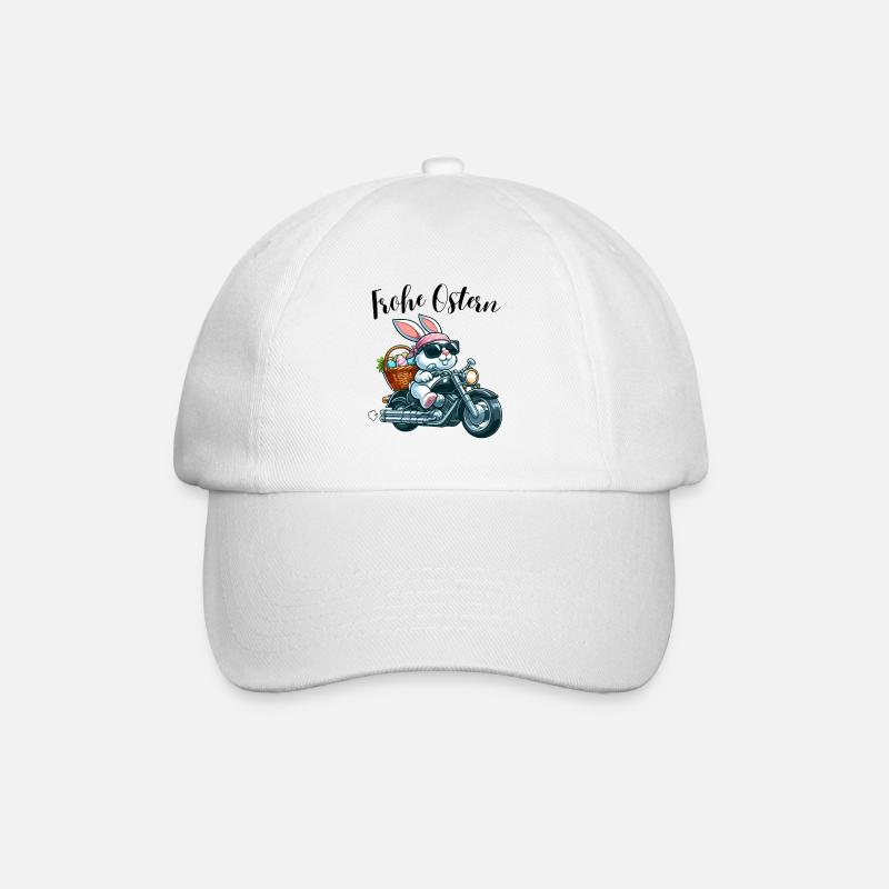 Joyeux lapin de Pâques lapin de Pâques moto cool drôle - Casquette classique - blanc/blanc