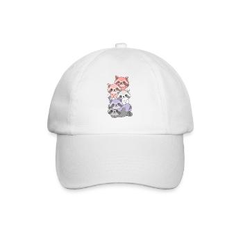 cupioromantic Flag Pride LGBTQ Cute Raccoon - Baseball Cap - white/white - Front