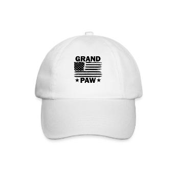 Opaw American Flag Vatertag Hunde Opa - Baseballkappe - Weiß/Weiß - Vorne