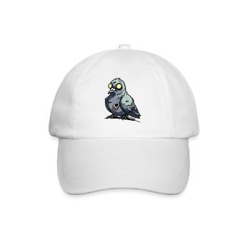 Blinde gruselige Zombie Taube - Baseballkappe - Weiß/Weiß - Vorne