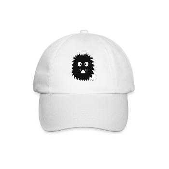 Schwarzes, lustiges und niedliches Monster - Baseballkappe - Weiß/Weiß - Vorne