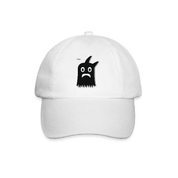 Black Funny Cartoon Ghost - Baseball Cap - white/white - Front