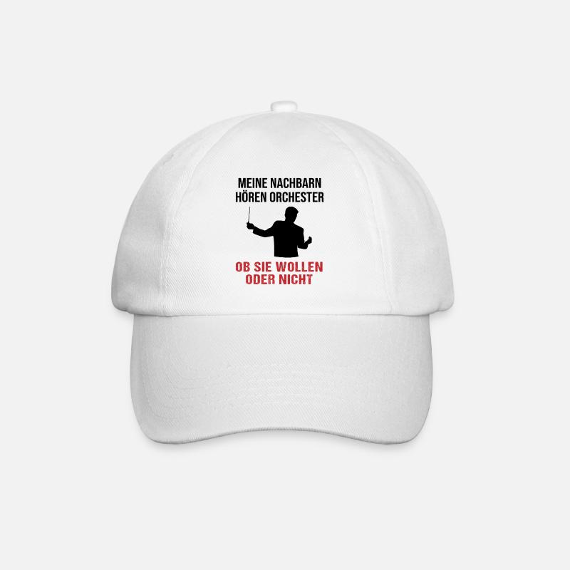 Orchester-Nachbarschaft - Geschenk mit Humor - Baseballkappe - Weiß/Weiß