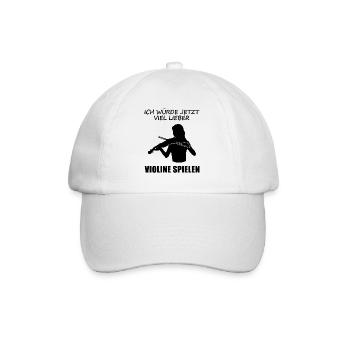 Sehnsucht Violinen Spielzeit Geschenk - Baseballkappe - Weiß/Weiß - Vorne